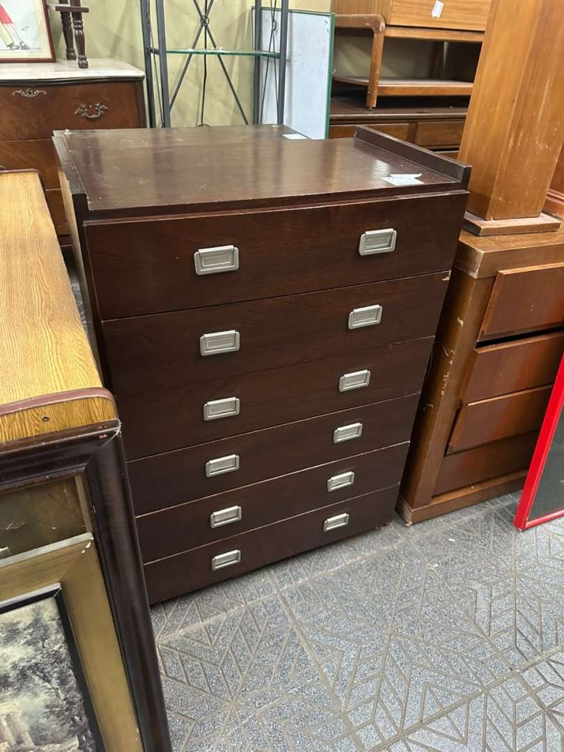 Mueble cajonera de madera en tono caoba 6 cajones - Imagen 4