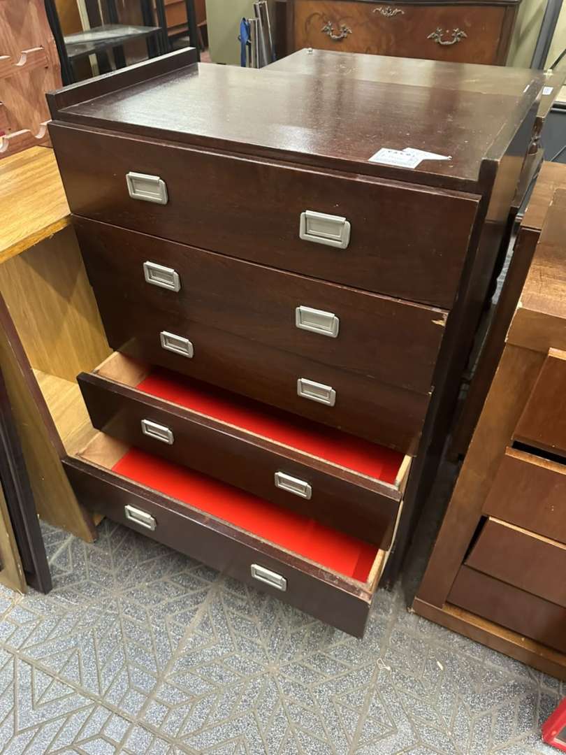 Mueble cajonera de madera en tono caoba 6 cajones - Imagen 10